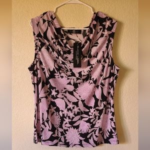 Black Label By Evan-Picone Woman's Cowl Neck Sleeveless Blouse NWT